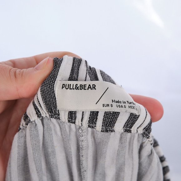 Pull&Bear Striped Linen Blend Pants Small - Picture 7 of 7